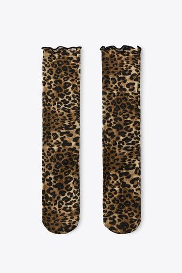 SCHMALE SOCKEN MIT TIERPRINT - Leopardenprint von Zara - Bild 0