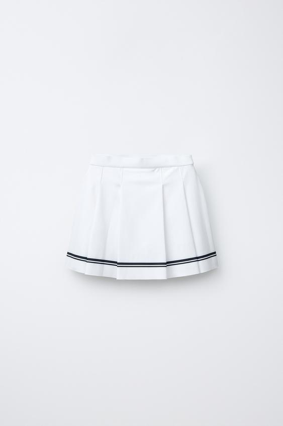 FALDA TABLAS SPORTY - Blanco de Zara - Imagen 0