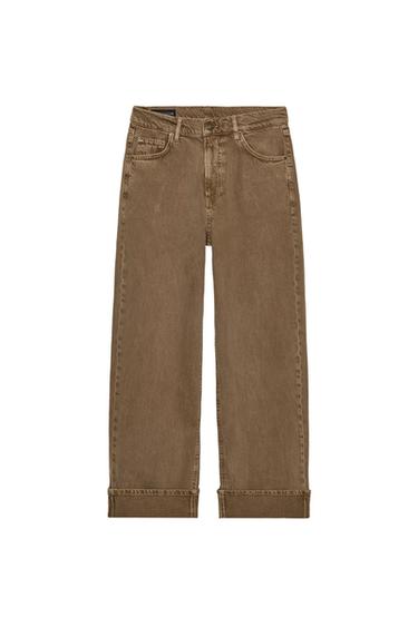 JEANS ZW COLLECTION BAGGY TIRO MEDIO - Marrón de Zara
