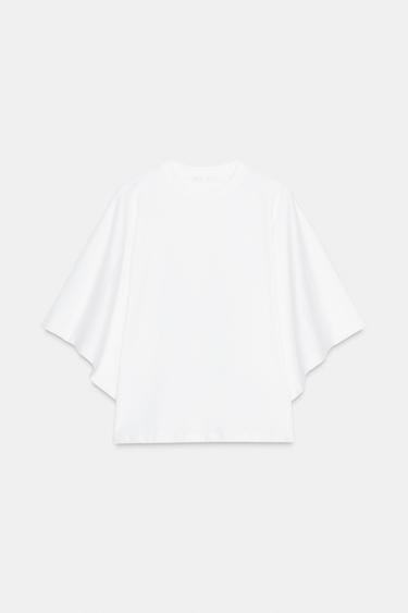 تيشرت بأكمام كابا - أبيض by Zara - Image 0