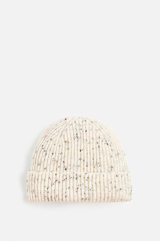 SHORT TEXTURED WEAVE FLECKED HAT - Ecru | ZARA United States