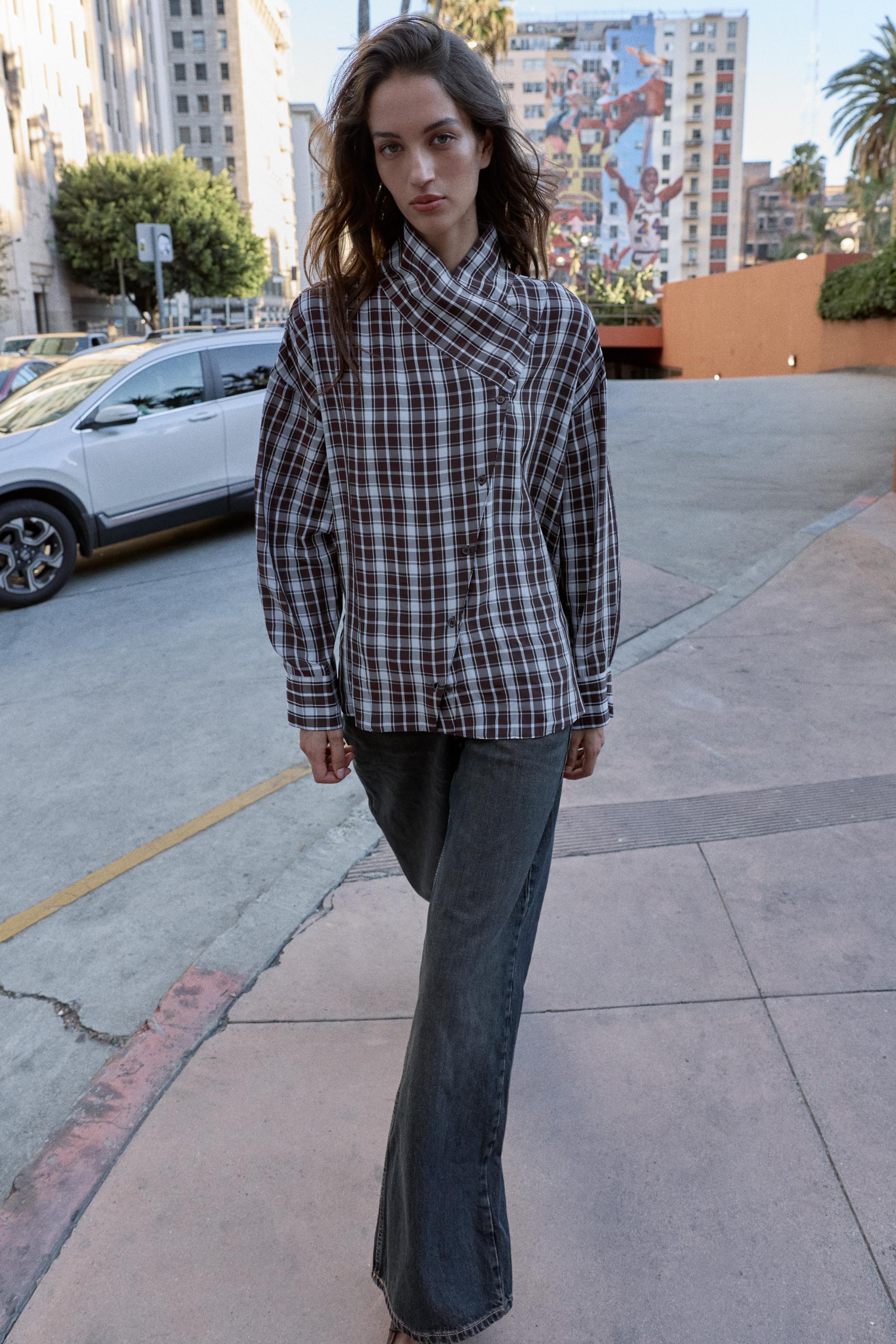 CHEMISE CROISÉE À CARREAUX