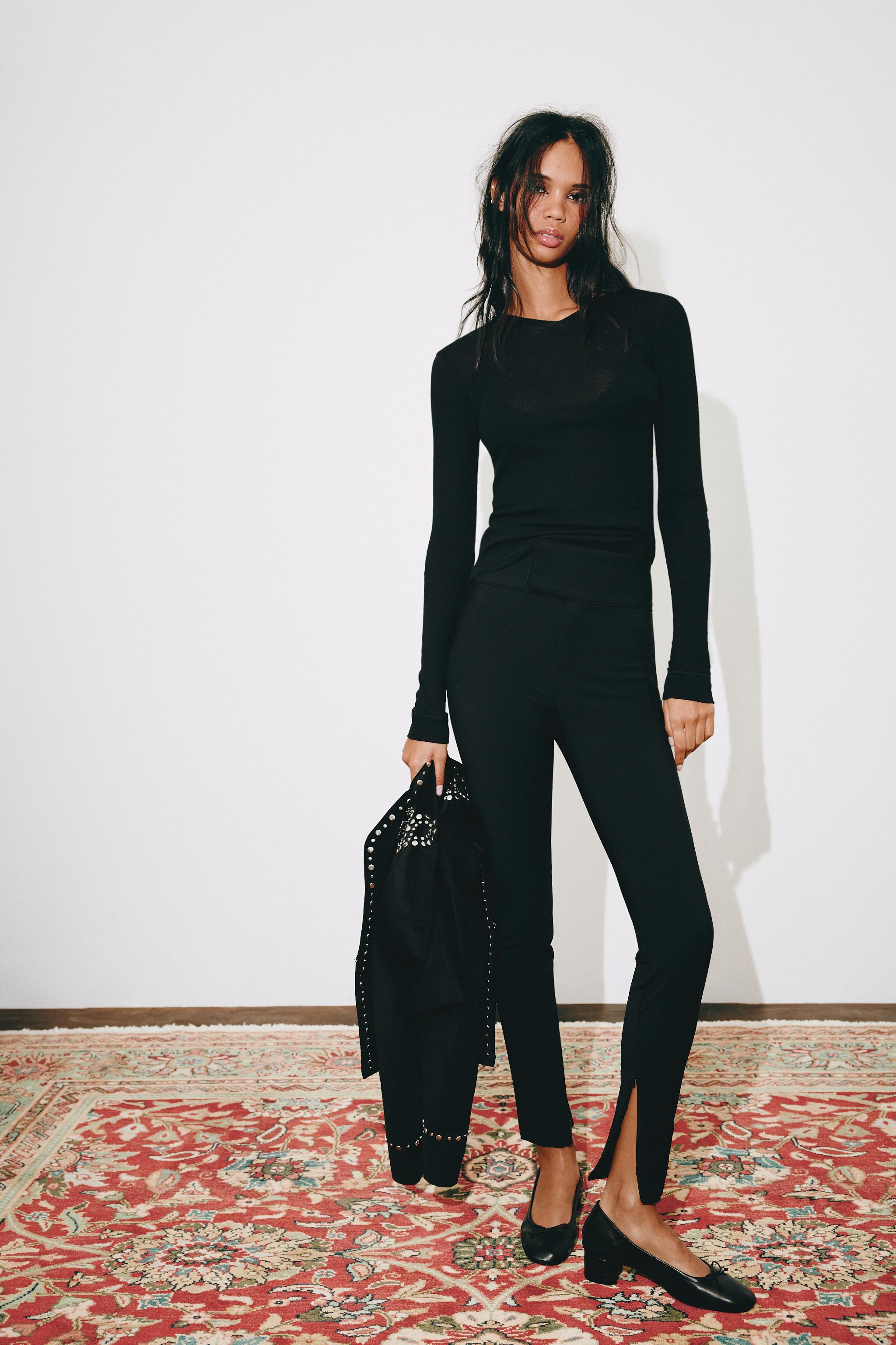 Ribbed-Waist Leggings With Zippers by Zara