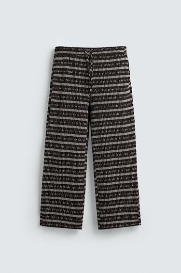 PANTALON JACQUARD AJOURÉ - Écru / Marron de Zara - Image 6