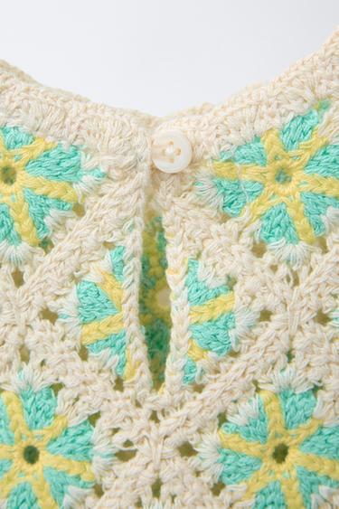 TOP EN MAILLE CROCHET - Écru de Zara - Image 3