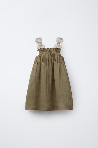 RAMIE CROCHET DRESS - Light khaki by Zara