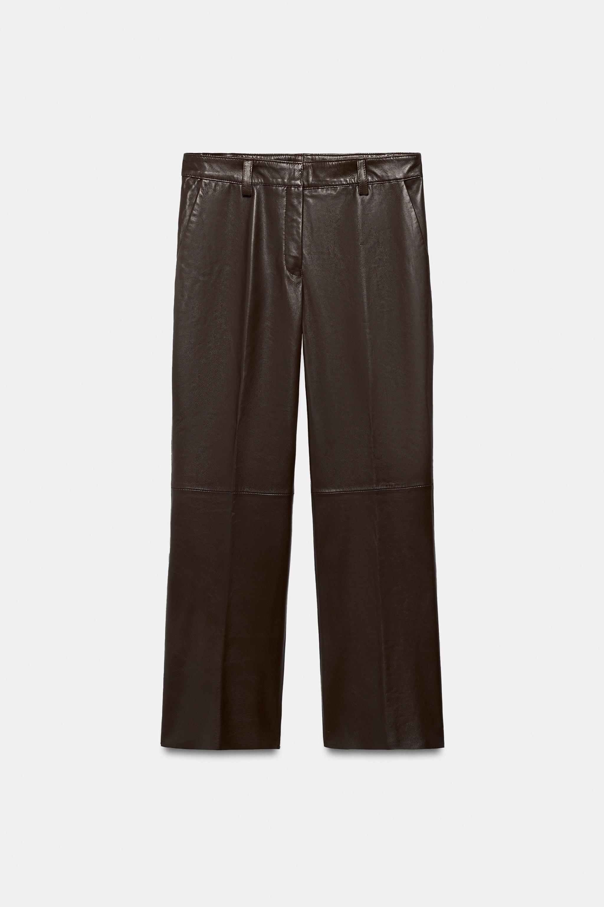 Женские брюки Zara ZW COLLECTION LIMITED EDITION FLARE LEATHER PANTS — фото 4