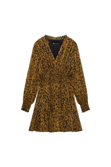PRINTED DRESS WITH ELASTIC WAIST