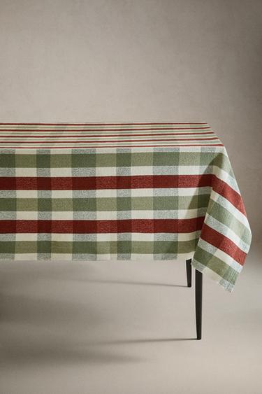 Zara CHECK PLACEMAT - Greens - Image 0