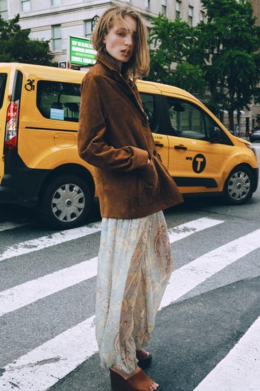 Zara SUEDE LEATHER JACKET ZW COLLECTION LIMITED EDITION - Brown - Image 0