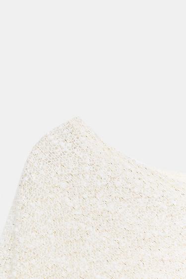 ASYMMETRIC METALLIC THREAD CAPE - Ecru by Zara - Image 8