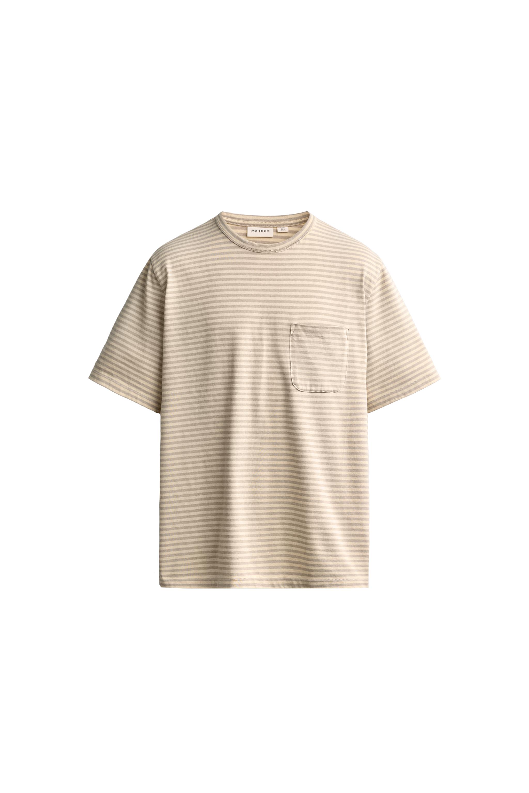 CAMISETA JACQUARD RAYAS BOLSILLO