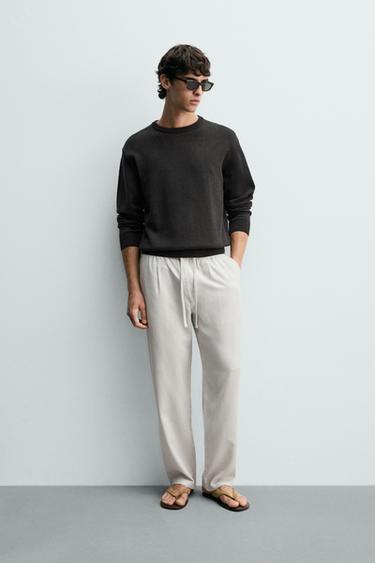PANTALÓN REGULAR FIT 100% LYOCELL - Gris perla de Zara