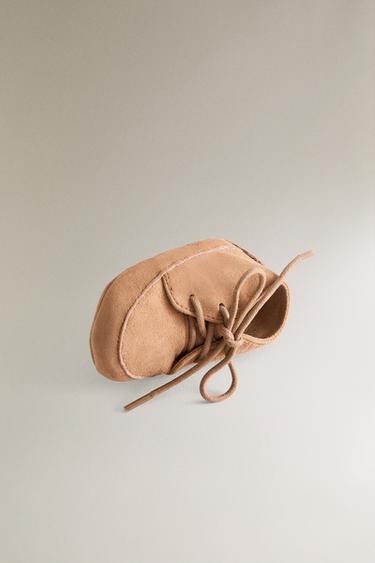 LACE-UP LEATHER BOOT BOOTIES - Brown by Zara - Image 3