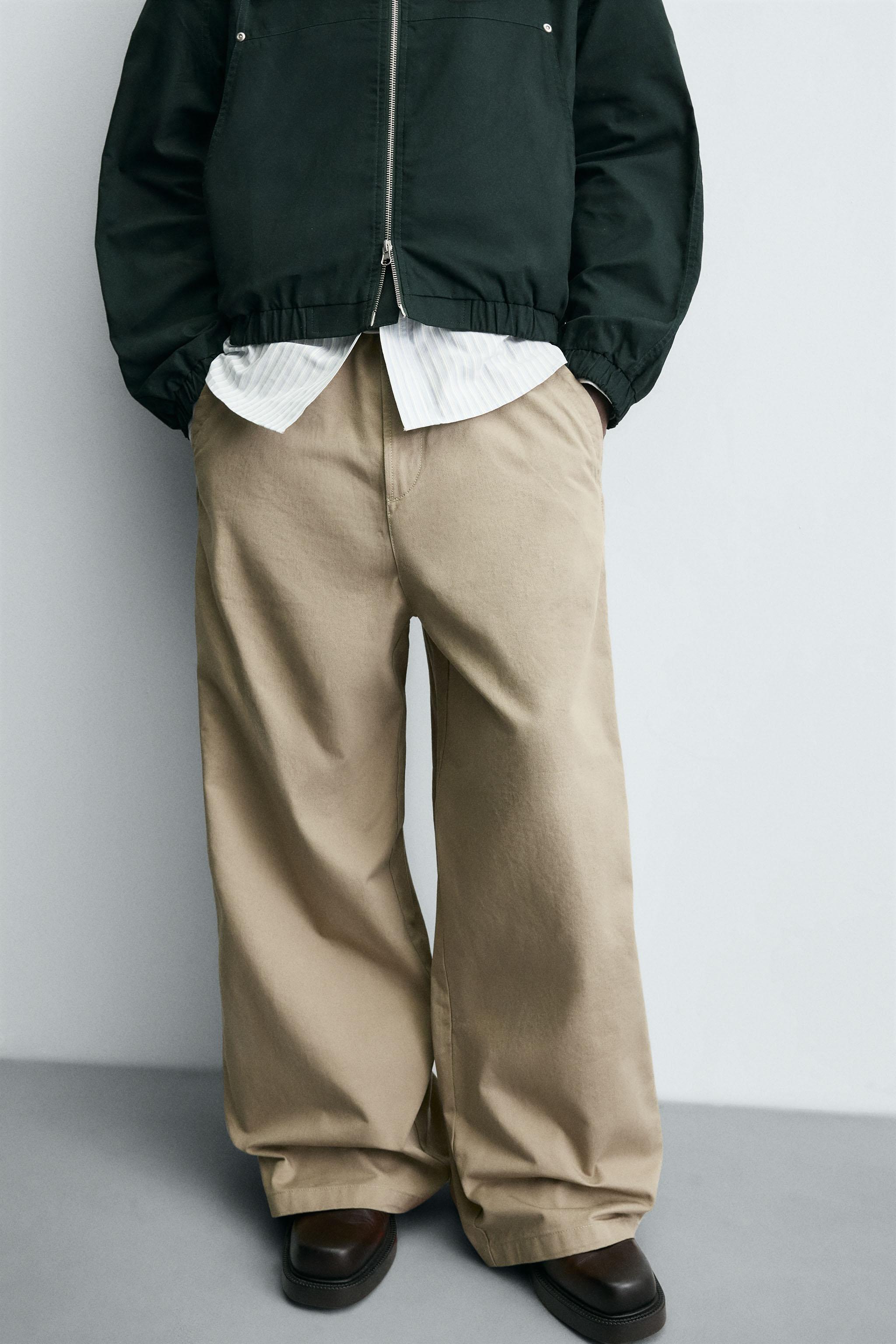 CHINO WIDE PANTS 2 （BEIGE） WIDE BAGGY FIT CHINO PANTS - Beige | ZARA United States