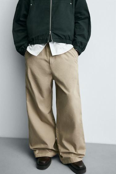 PANTALON CHINO LARGE BAGGY FIT - Beige de Zara - Image 4