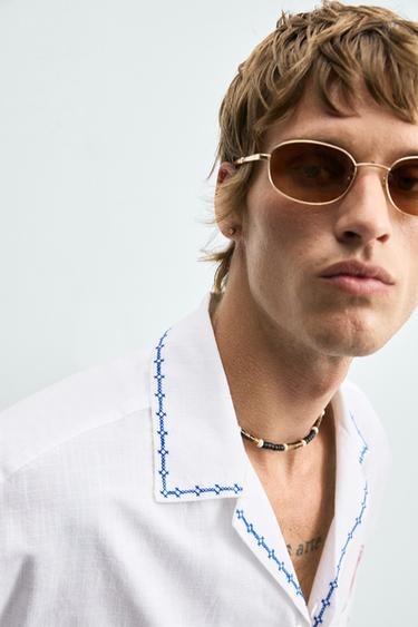 CONTRAST EMBROIDERY SHIRT - White by Zara - Image 5