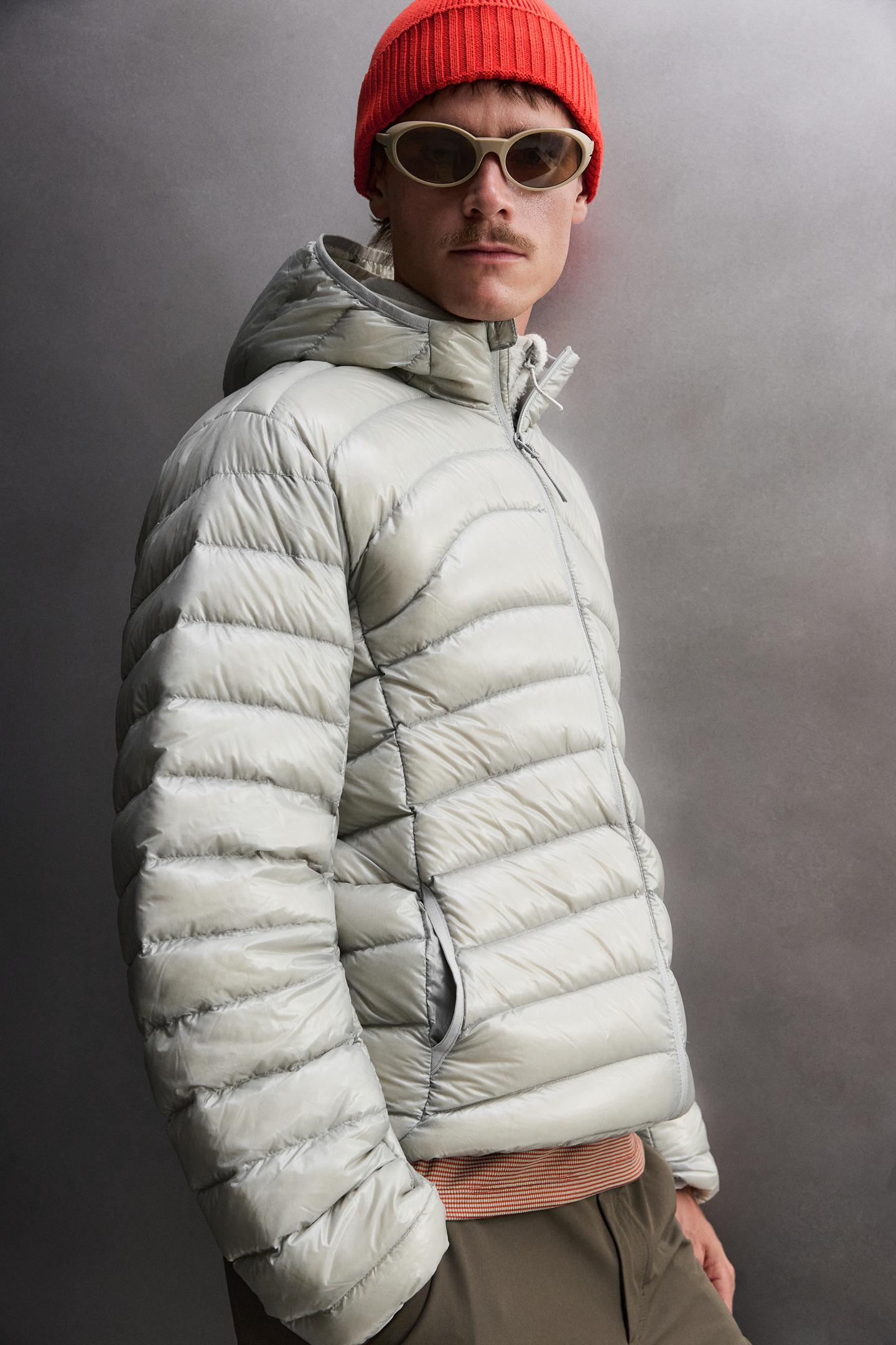 Мужская куртка Zara Technical 90/10 Down Jacket, цвет: Светлый серый — фото 6