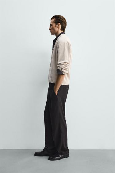 CARDIGAN RELAXED FIT STRUCTURÉ - Écru de Zara - Image 3