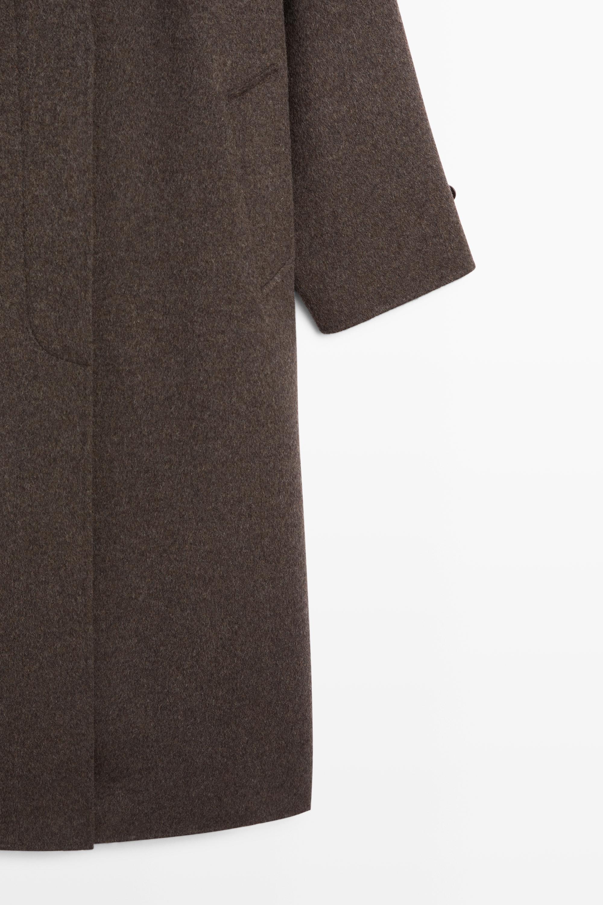 Manteau long en mélange de laine chinée