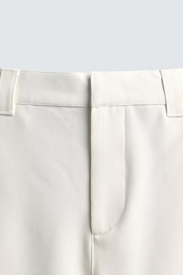 RELAXED FIT BERMUDA SHORTS WITH SIDE PLEATS - Oyster-white by Zara - Image 8