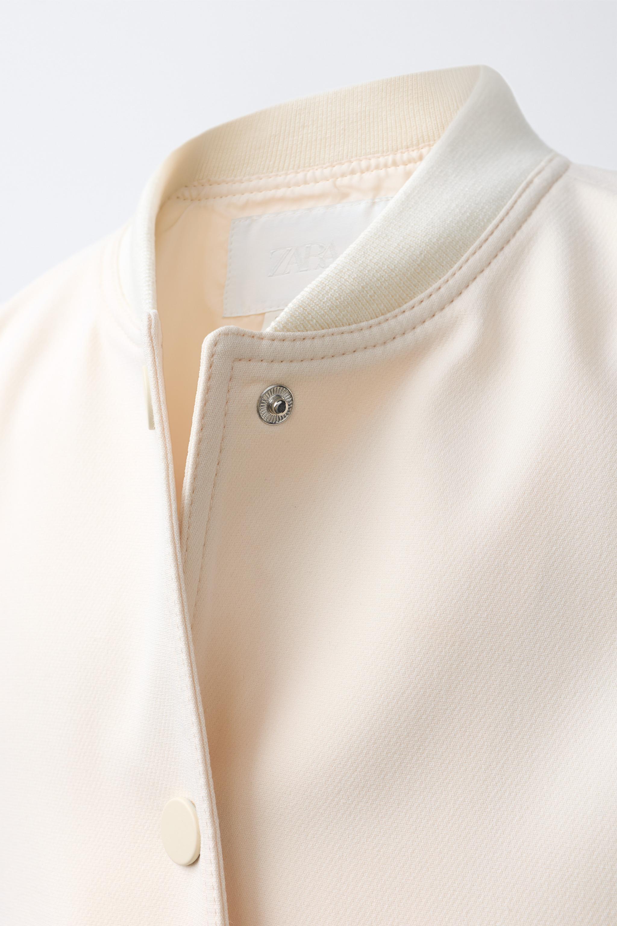 SHOULDER PAD CROPPED BOMBER JACKET