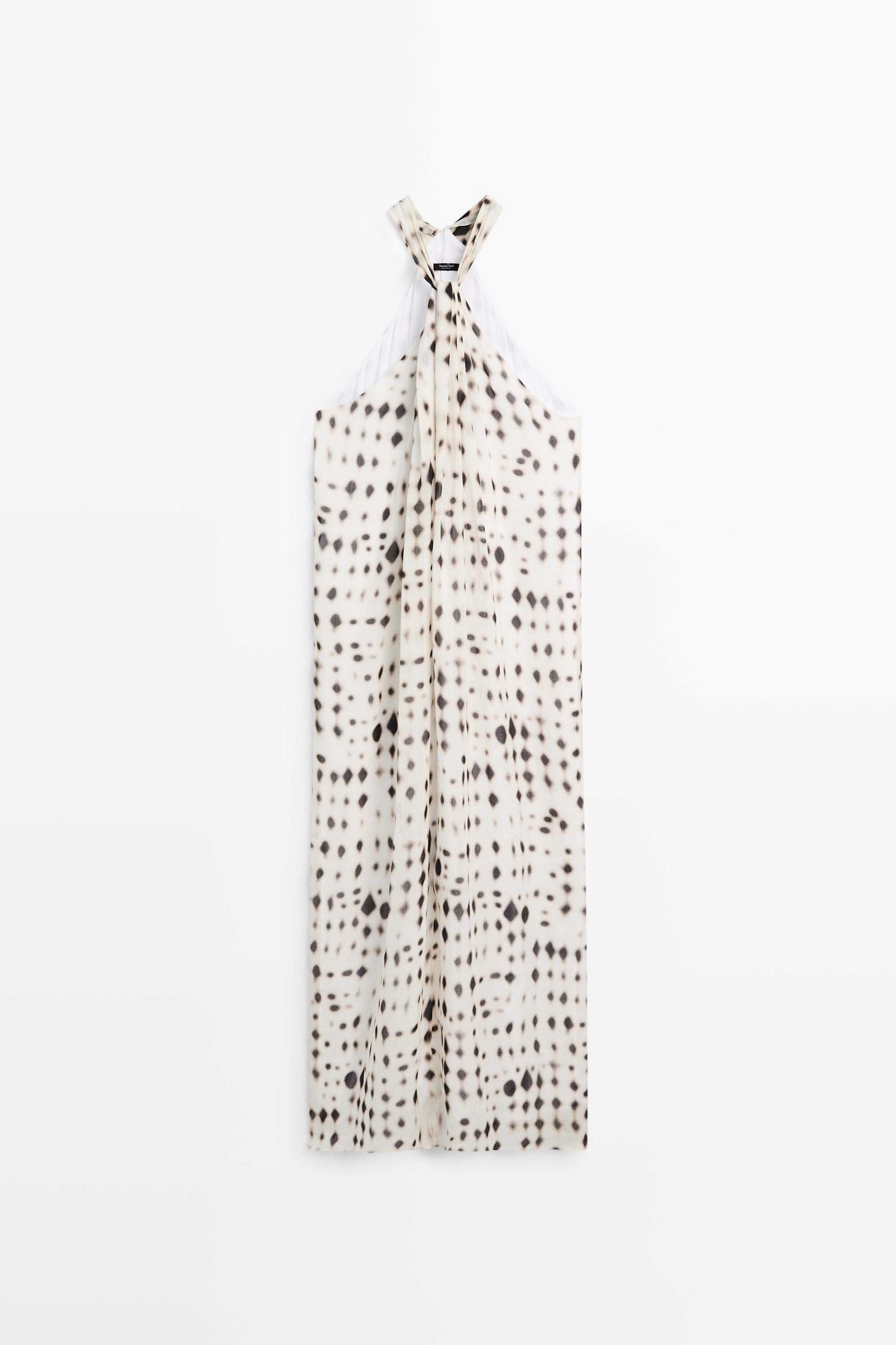 printed halter dress zara Zara - Satin Halter Maxi Dress - Leopard - Xxl