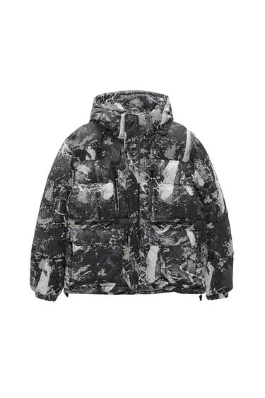 ABSTRACT PRINT QUILTED JACKET