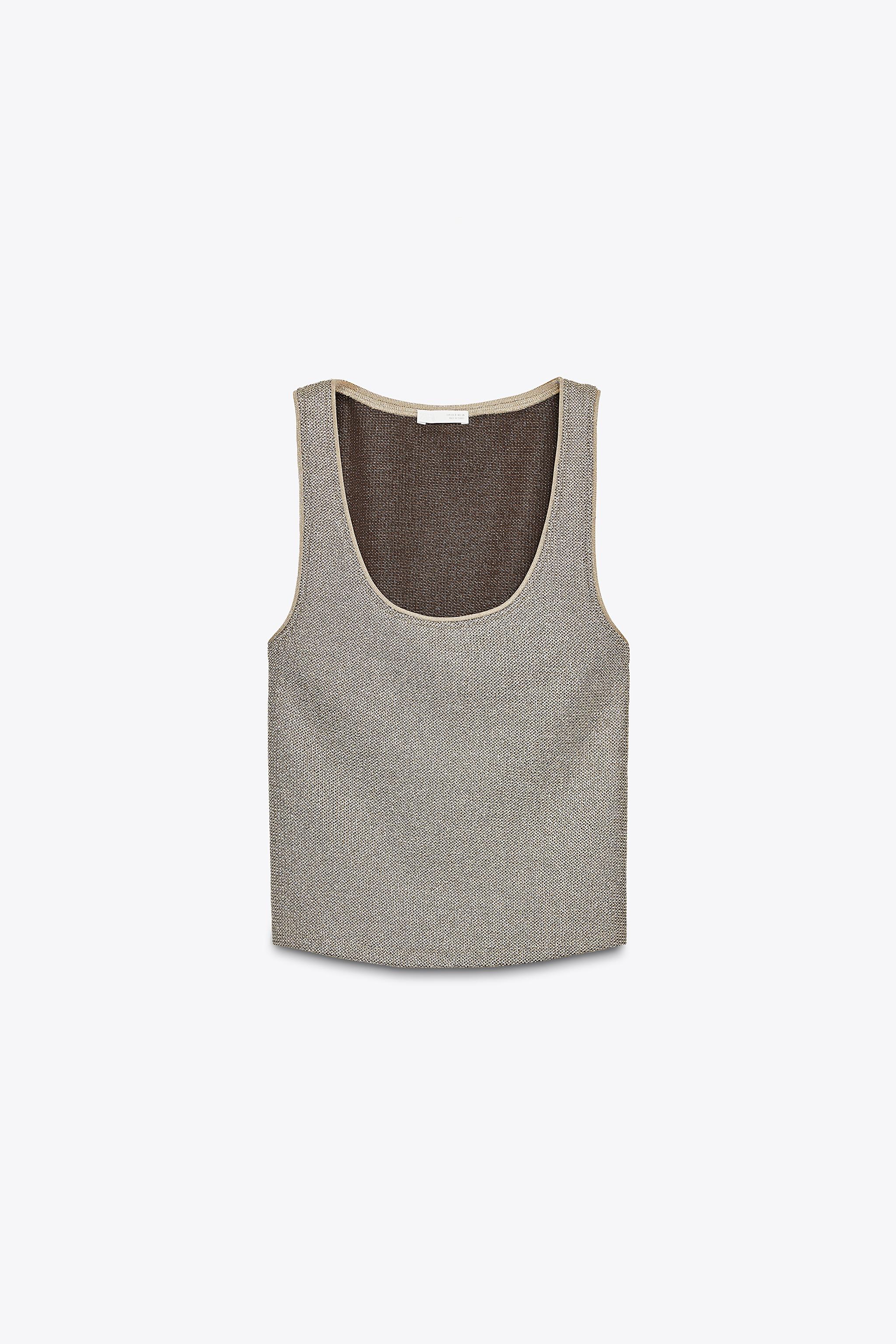 TEXTURED TOP WITH METALLIC THREAD