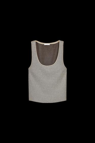 TOP TEXTURA HILO METALIZADO - Dorado de Zara