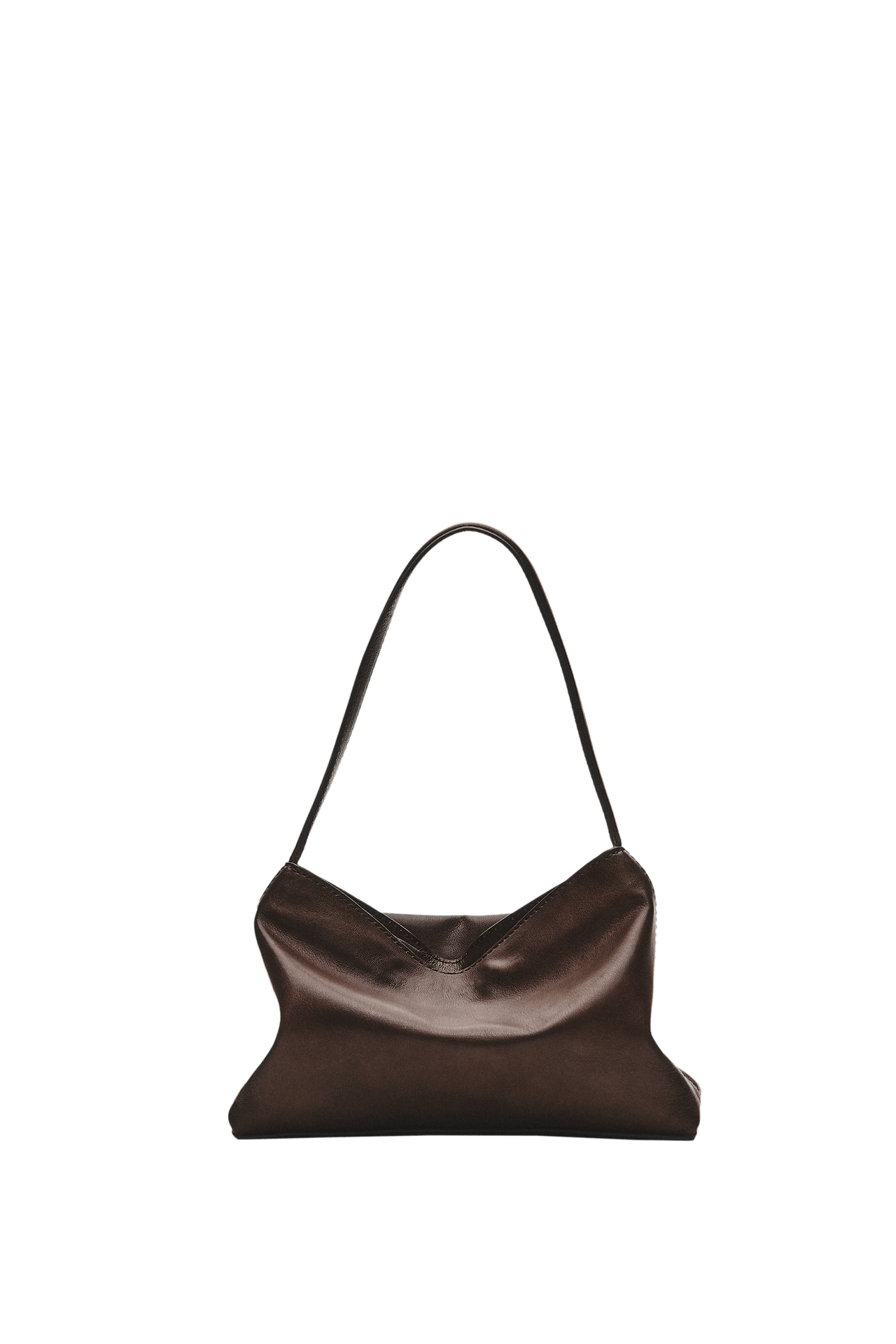 Small nappa leather shoulder bag — Brown