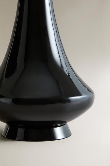 ELONGATED GLOSS VASE - Black by Zara - Image 3