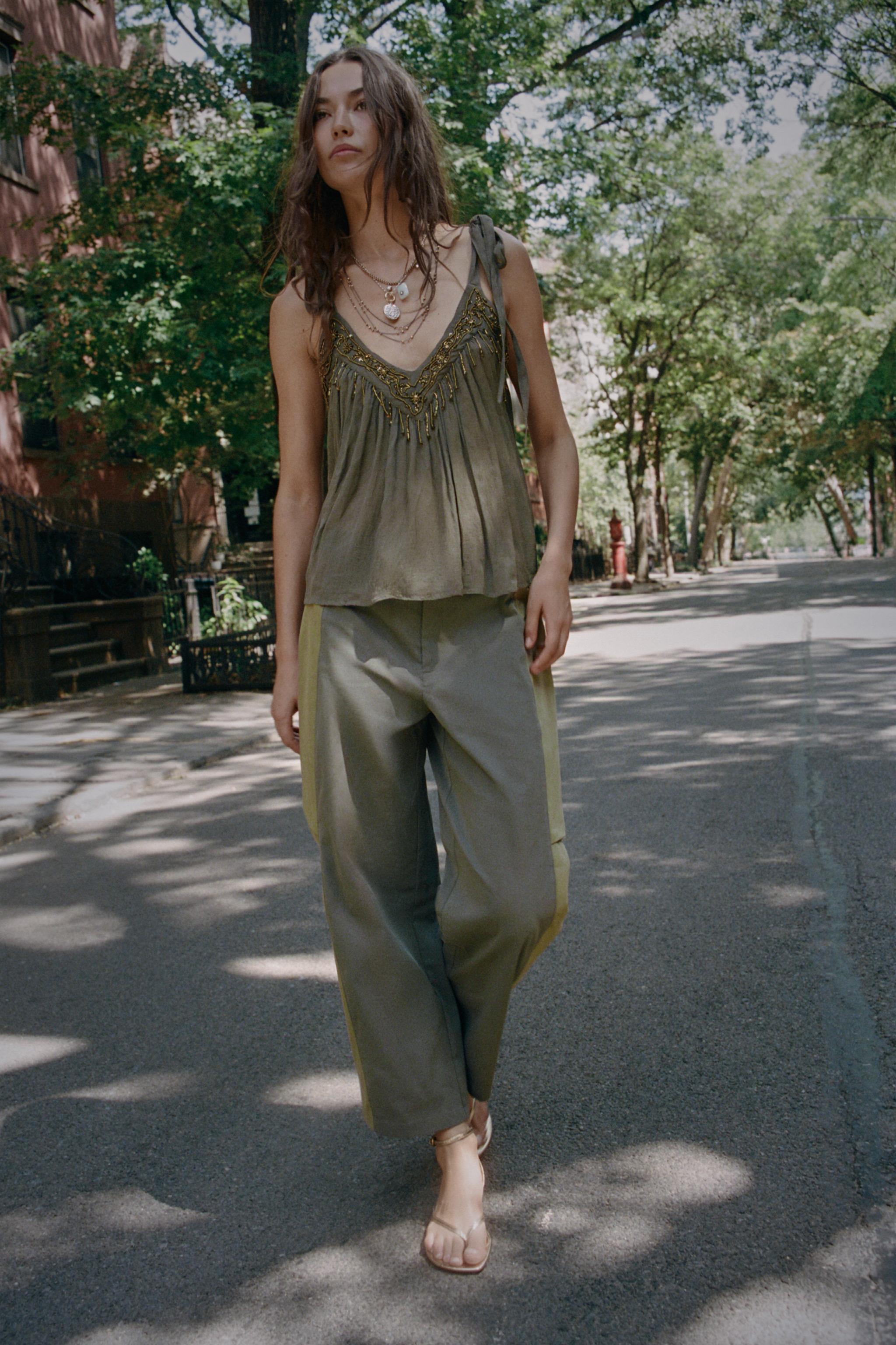 COMBINED CROPPED TROUSERS