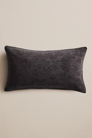 HOUSSE DE COUSSIN CHENILLE - Bleu / Gris de Zara