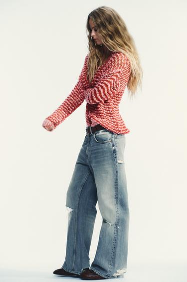 WOOL KNIT POLO COLLAR SWEATER - Red by Zara