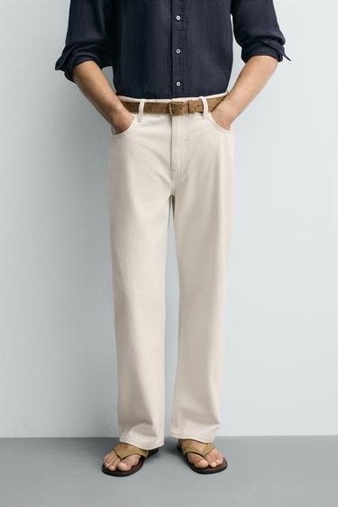 JEAN STRAIGHT FIT - Blanc cassé de Zara