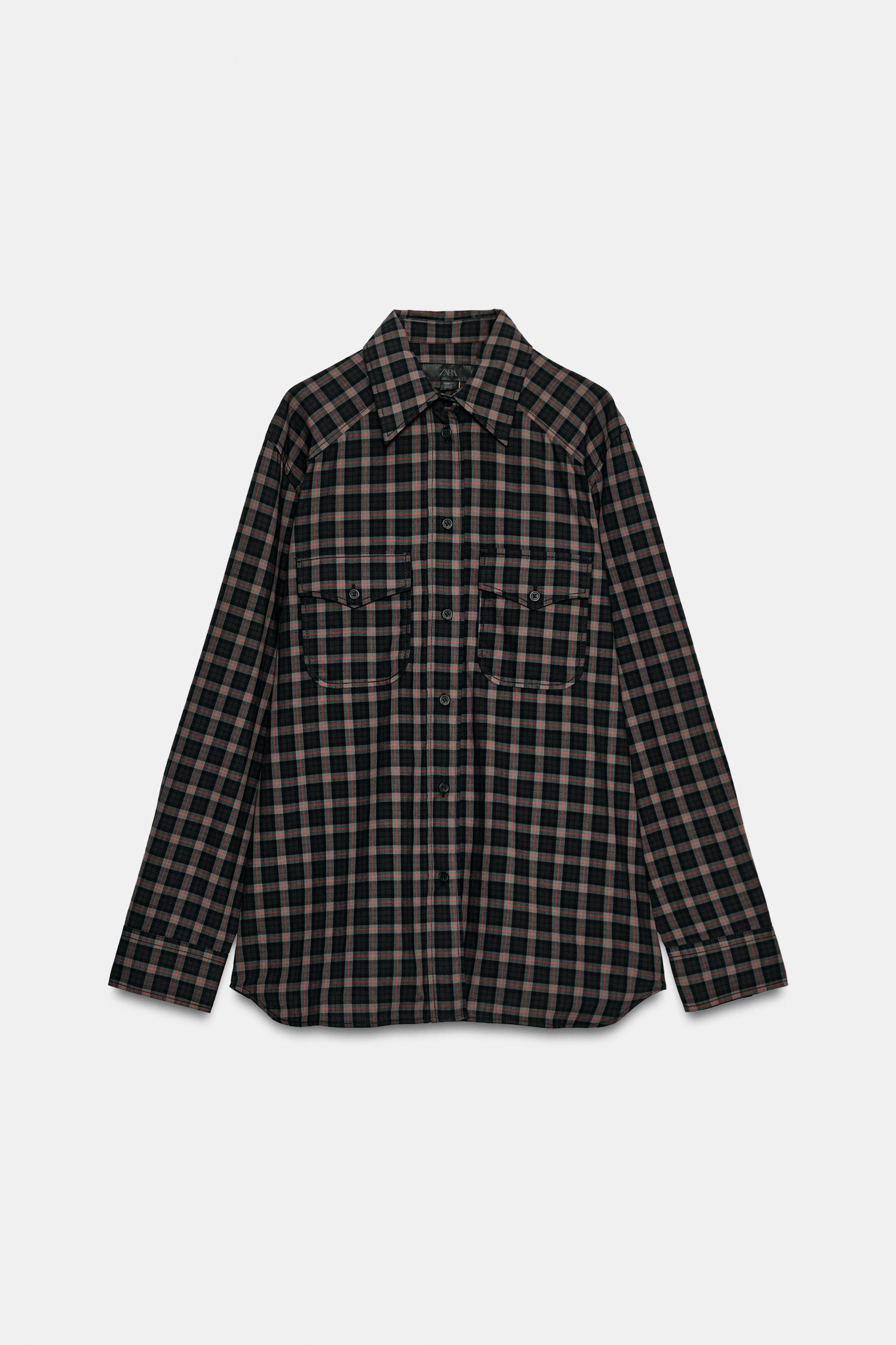 CHEMISE OVERSIZE EN POPELINE À CARREAUX