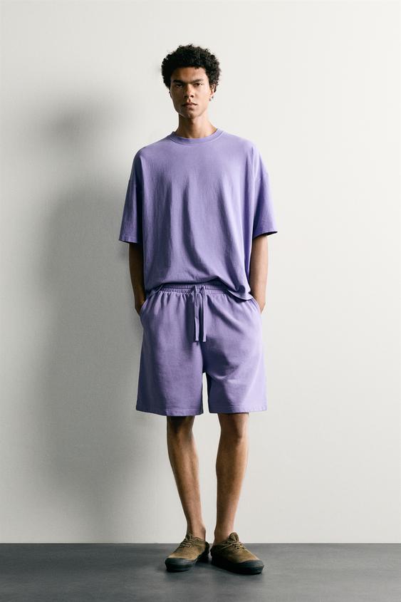 BASIC FADED JOGGER BERMUDA SHORTS - Purple by Zara - Image 0