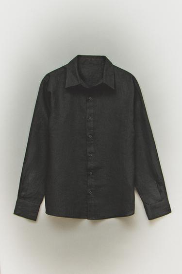 LINEN SHIRT - Mid-grey by Zara - Image 4