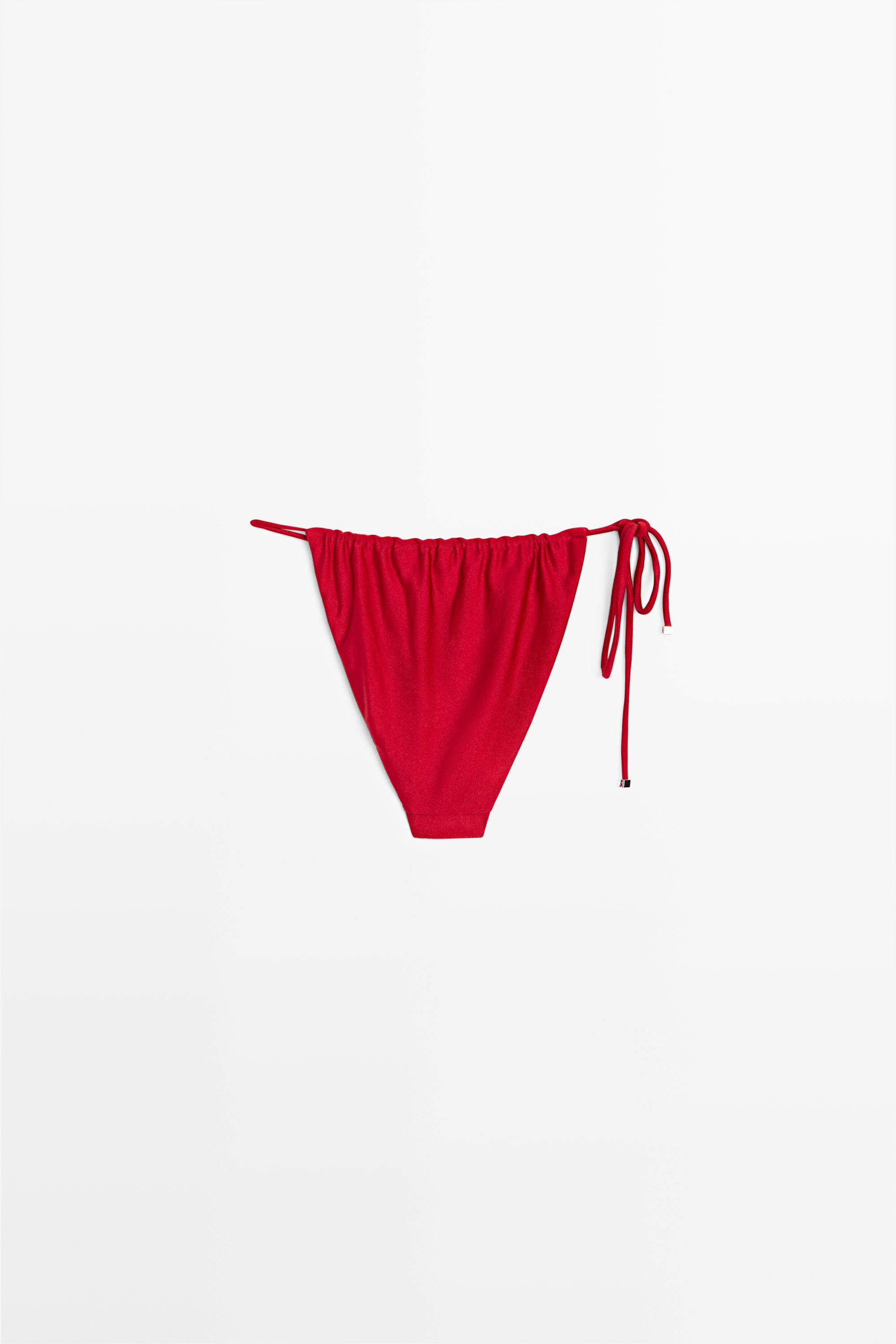 Shimmer side-tie bikini bottoms