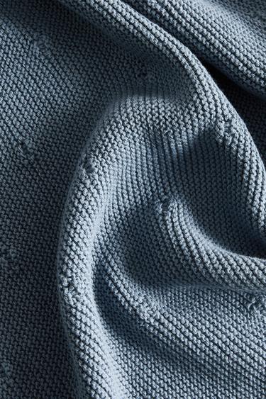 CHILDREN’S KNIT BLANKET - Blue by Zara - Image 3