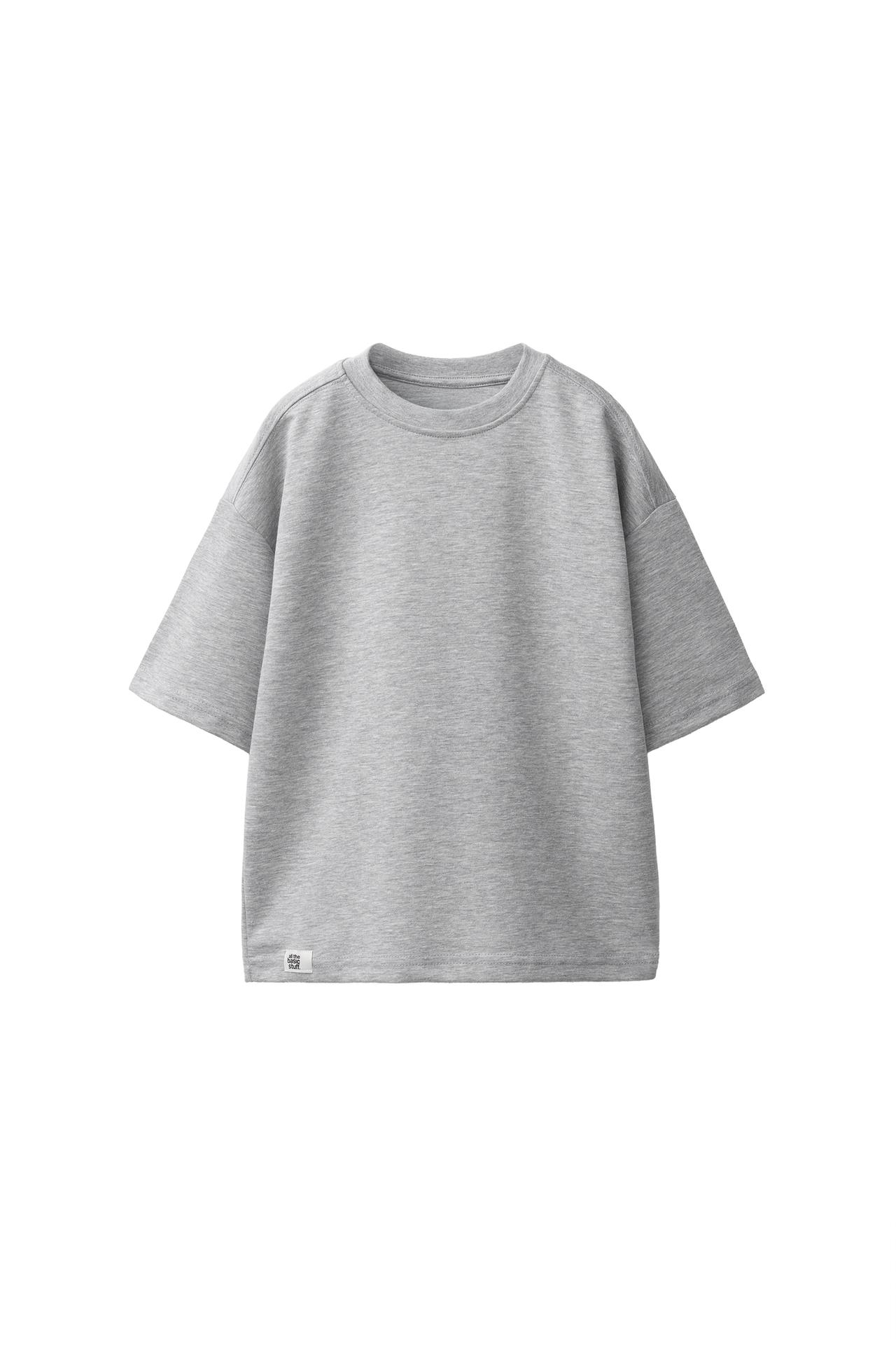 INTERLOCK PLAIN T-SHIRT — Gray marl