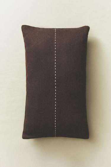 HOUSSE DE COUSSIN SURPIQÛRE - Marron foncé de Zara - Image 5