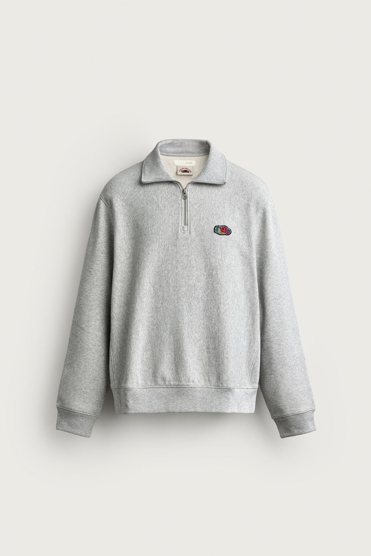 FRUIT OF THE LOOM™ QUARTER-ZIP SWEATSHIRT — Gray marl
