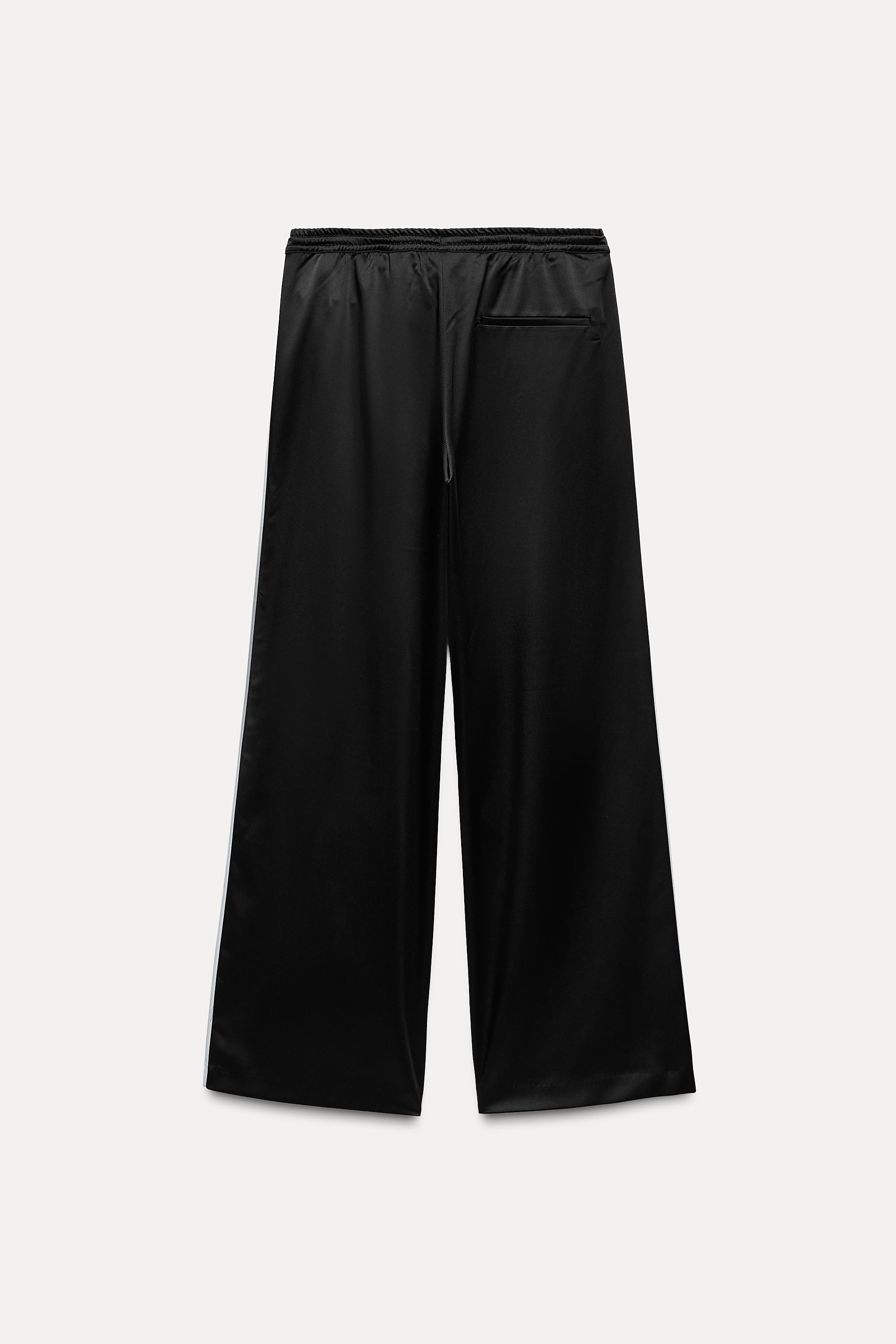 サイドライン入りサテンパンツ - ブラック | ZARA Japan / 日本