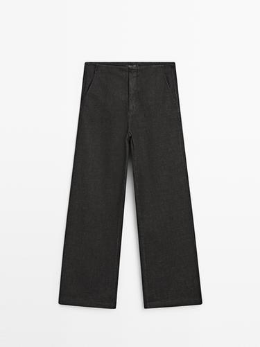 Zara High-waist wide-leg jeans - Black