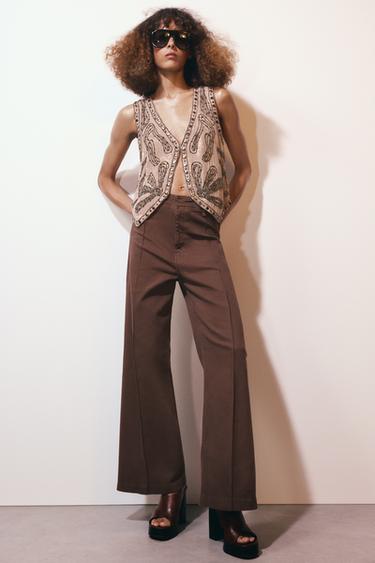 BEADED WAISTCOAT ZW COLLECTION - Dusty pink by Zara