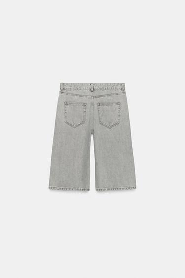 SHORT EN JEAN TAILLE NORMALE ZW COLLECTION - Gris de Zara - Image 5