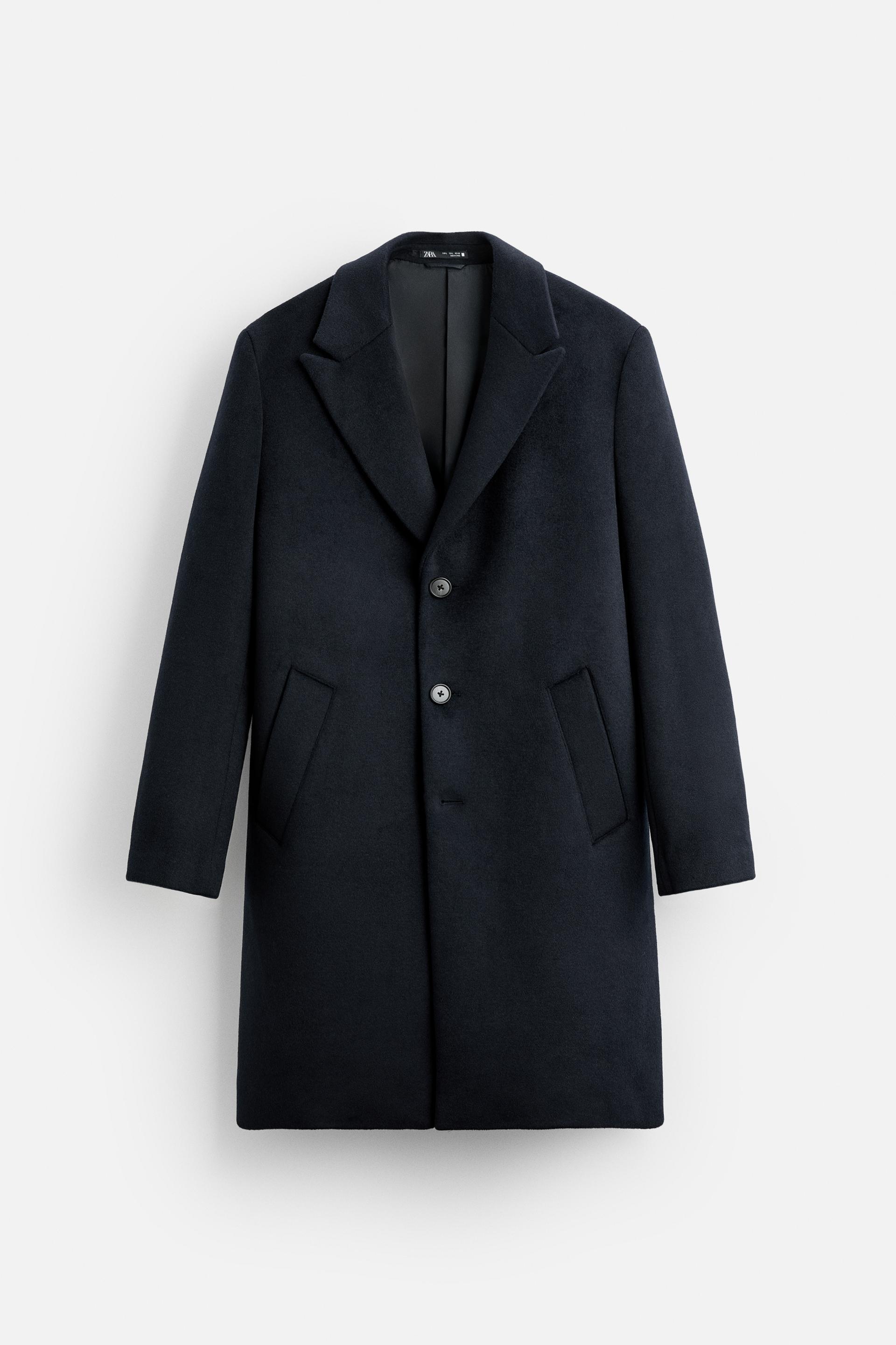 ZARA WOOL shops BLEND COAT LONG LIMITED EDITION BLUE S 8785/766.