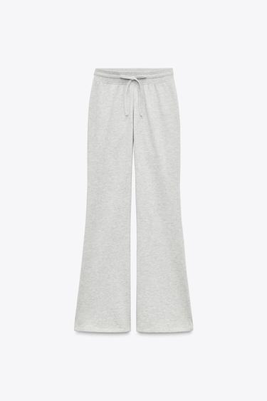 FLARE PLUSH TROUSERS - Grey marl by Zara